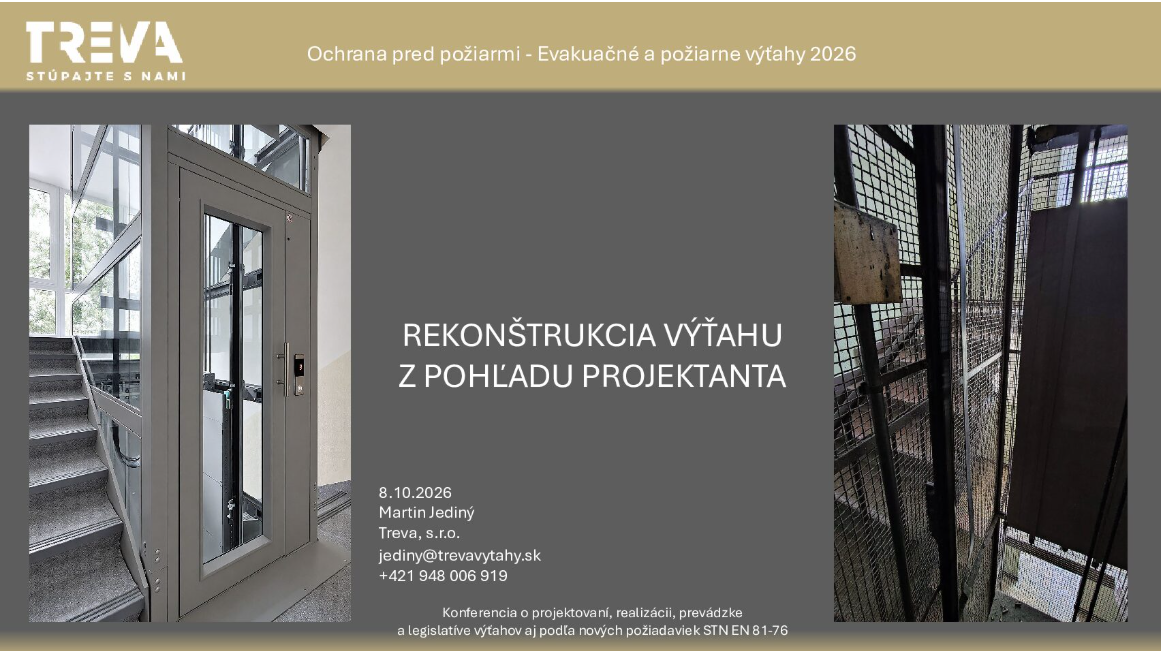 Prezentácia - Martin Jediný - Rekonštrukcia výťahu z pohľadu projektanta
